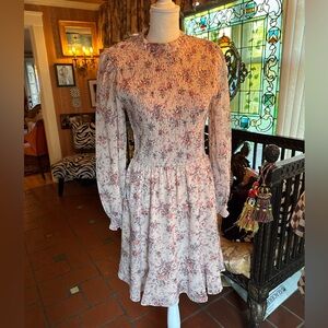 Storia long sleeve pink/mauve floral dress